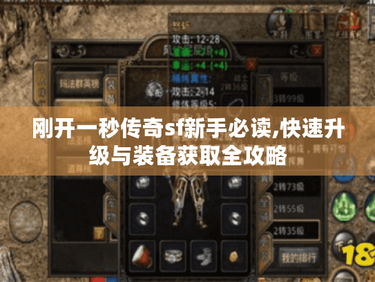 刚开一秒传奇sf新手必读,快速升级与装备获取全攻略