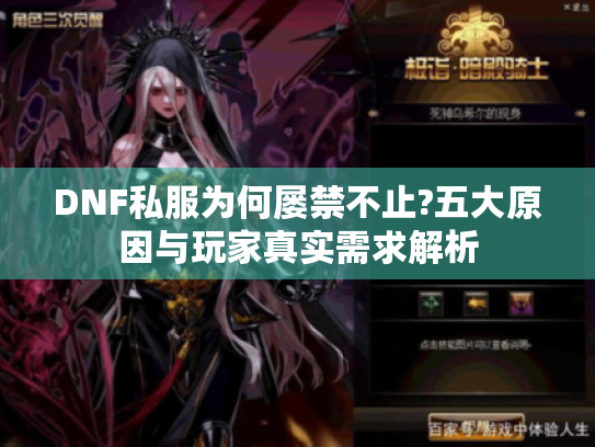 DNF私服为何屡禁不止?五大原因与玩家真实需求解析