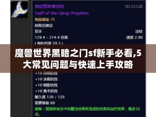 魔兽世界黑暗之门sf新手必看,5大常见问题与快速上手攻略 魔兽世界黑暗之门sf新手必看,5大常见问题与快速上手攻略