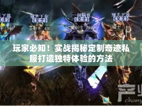 玩家必知！实战揭秘定制奇迹私服打造独特体验的方法