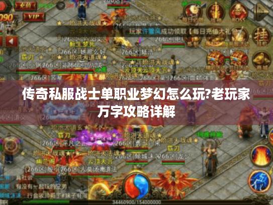 传奇私服战士单职业梦幻怎么玩?老玩家万字攻略详解 传奇私服战士单职业梦幻怎么玩?老玩家万字攻略详解