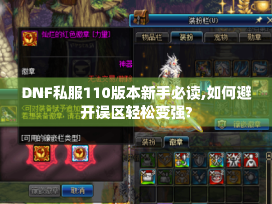 DNF私服110版本新手必读,如何避开误区轻松变强?