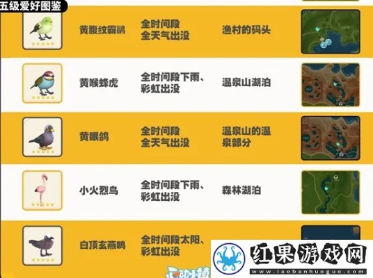 心动小镇观鸟指南:揭秘各鸟类栖息地及天气攻略 心动小镇观鸟指南:揭秘各鸟类栖息地及天气攻略