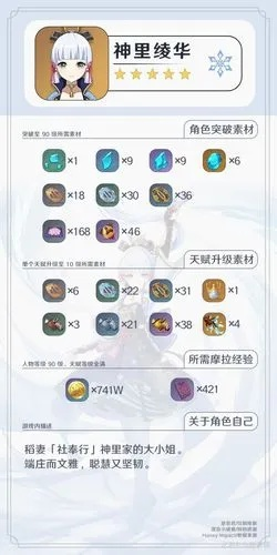 原神神里绫华养成攻略:快速提升! 原神神里绫华养成攻略:快速提升!