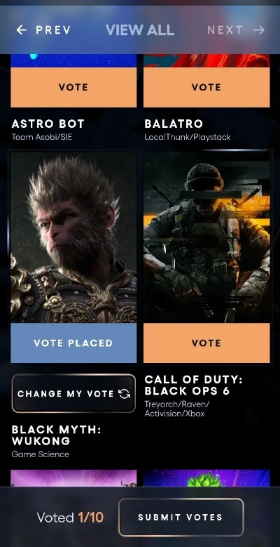 黑神话悟空TGA投票教程,如何参与? 黑神话悟空TGA投票教程,如何参与?