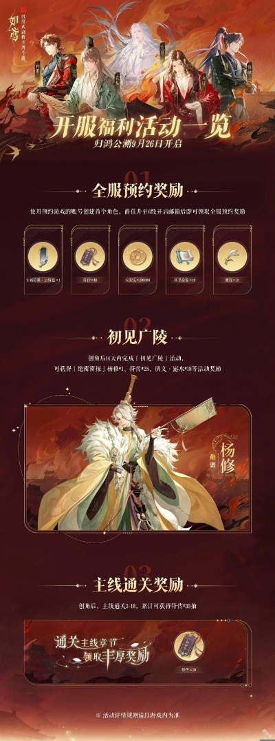 《如鸢》福利大揭秘！开服活动攻略必看