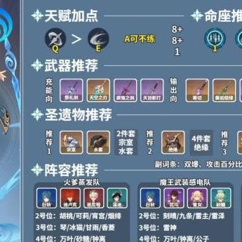 原神4.0水主技能+圣遗物武器推荐 原神4.0水主技能+圣遗物武器推荐