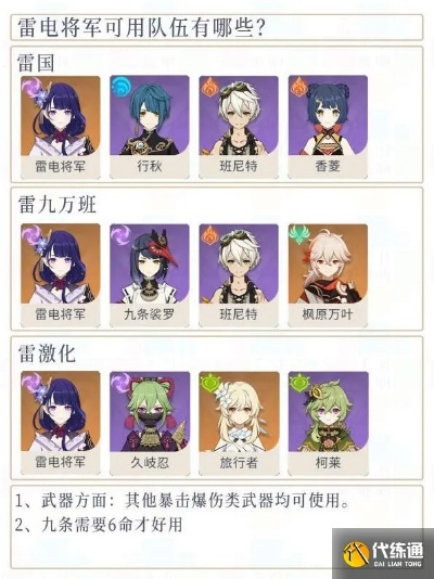 原神雷电将军配装指南,队伍搭配推荐攻略 原神雷电将军配装指南,队伍搭配推荐攻略