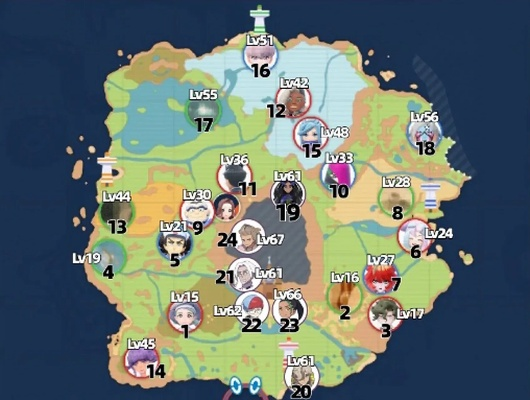 宝可梦朱紫全道馆主天星队长宝主位置速览