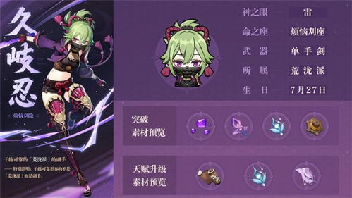 原神久岐忍装备推荐 久岐忍圣遗物阵容 原神久岐忍装备推荐 久岐忍圣遗物阵容