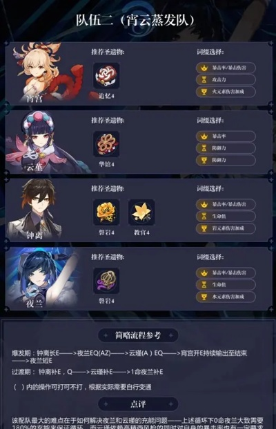 原神2.7胡桃夜兰蒸发流最佳搭配 原神2.7胡桃夜兰蒸发流最佳搭配