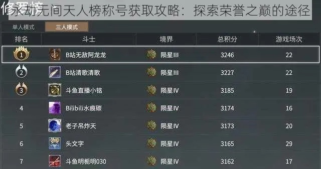 永劫无间荣耀之路，全面解析高阶称号获取法则