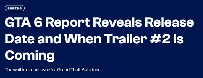 《GTA6》预告片二曝光！揭秘游戏新秘密，揭秘幕后制作！