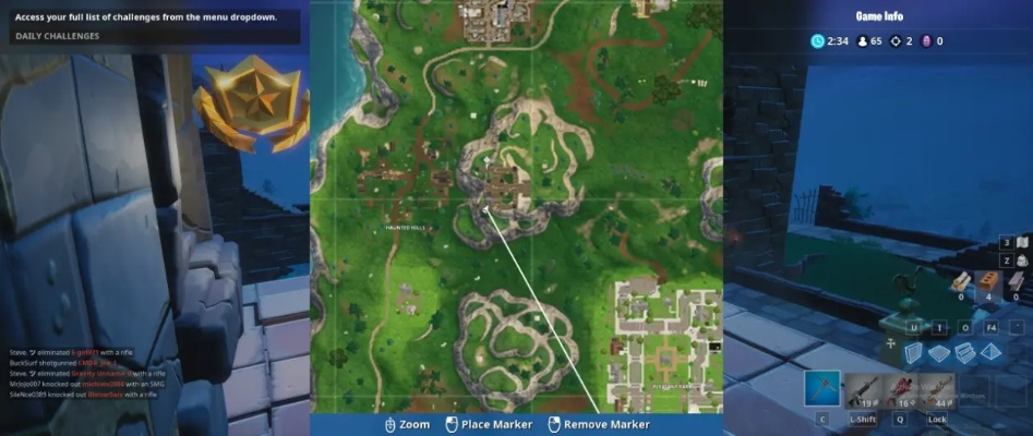 《堡垒之夜》第5赛季第4周：揭秘周常任务攻略与隐藏宝藏位置！