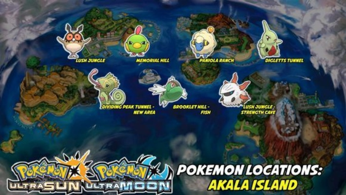 《口袋妖怪日月》全精灵揭秘：4岛分布图大揭秘！速来一探究竟