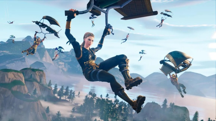 《堡垒之夜》巅峰对决：大佬空中激战，揭秘神秘战术！